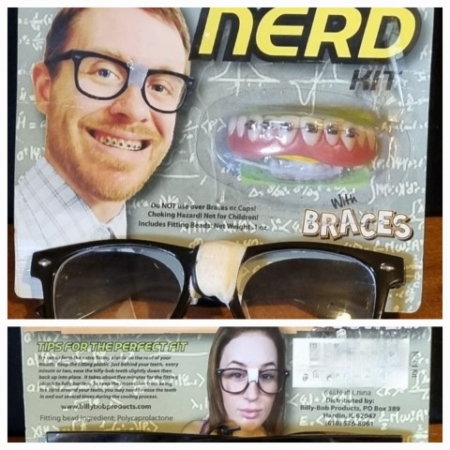 Nerd Glasses and Teeth Set, by 'Billy Bob Products', costume accessories