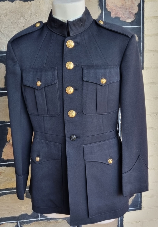 Vintage Naval Officer Jacket, Dark Navy Blue, Wool, by 'Saco Uniforms', USA, size S