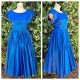 1950's Cocktail frock, electric blue, satin, by 'Kiva Creations', size 10