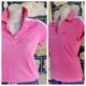 Retro Polo top by 'Adidas', pink, pique cotton, 'Climalite', size S