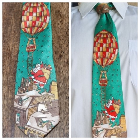 'Santa Claus Print' Tie, 1970's, polyester