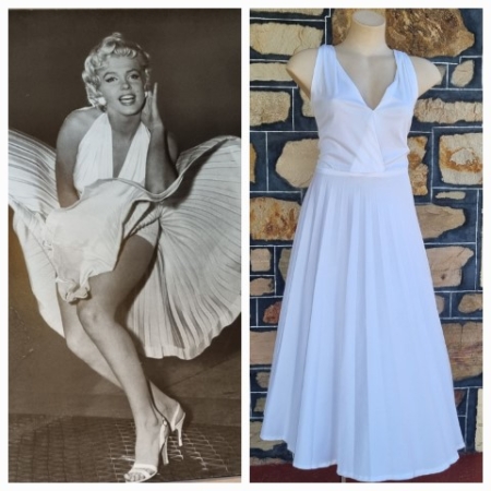 1950's Inspired 'Marilyn Monroe White Dress', 1970's, by 'A. Smile & Co', size 12