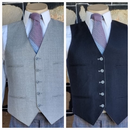 Waistcoat, Vintage, Reversible, Grey or Black, Gaberdine, Made In USA, size M