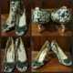 Peep Toe Heels, Black/cream daisy print, Synthetic/leather, by 'I Love Billy', size 37