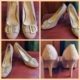 High Heel Pumps, by 'Inario Ultra', coffee canvas/vinyl, size 39