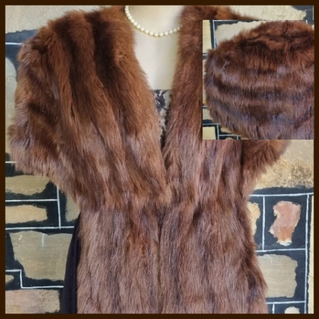 Vintage Fur Caplet, Chocolate Brown, by 'Hodder's of Adelaide'