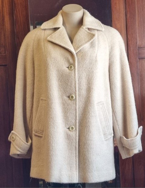 1960's, 3/4 Length Cream Jacket, by 'Virgo of Melbourne', Wool/Mohair, size 12