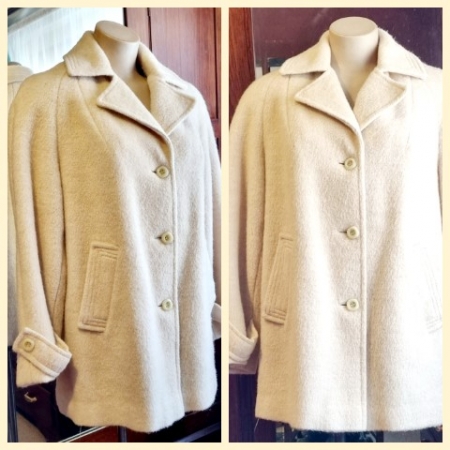 1960's, 3/4 Length Cream Jacket, by 'Virgo of Melbourne', Wool/Mohair, size 12