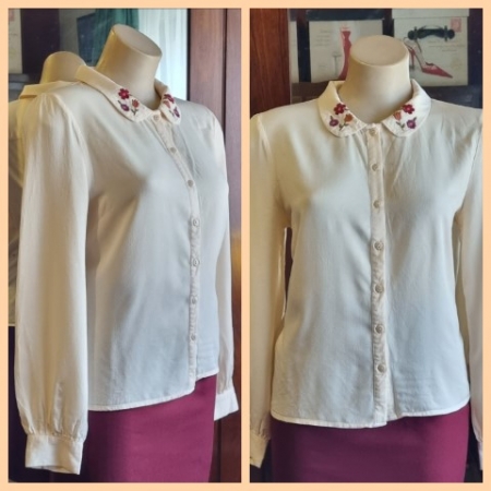1960's Inspired Blouse, Cream, by 'Princess Highway' size 10
