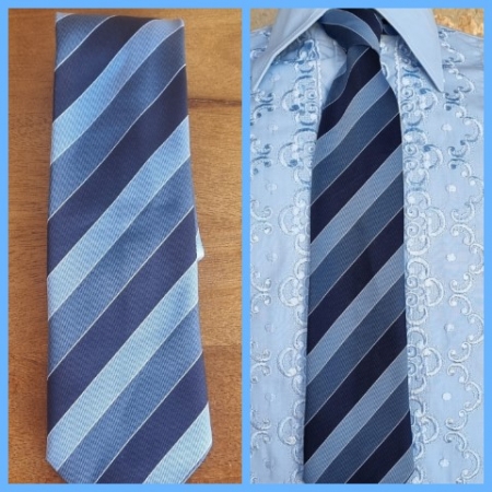 Vintage Tie, Blue striped, by Pierre Cardin', polyester