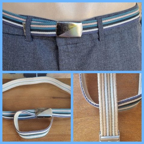 Vintage Belt, Reversible, Canvas, Blues or taupe tones, Made in Australia
