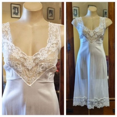 Vintage Slip, White, nylon, Made in Australia, size 14