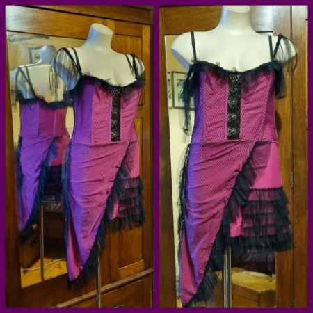 'Moulin Rouge' Costume dress, Hot Pink/black, polyester, by 'Shirley of Hollywood', size 10