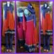 Indian Salwar Kameez and Shawl, Silk/nylon/polyester, Made in Fiji, size 8-10