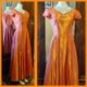 1940's, Satin Gown, Apricot, Handmade, size 8