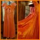 Childs, 1940's, Satin Gown, Apricot, handmade, size 6-8