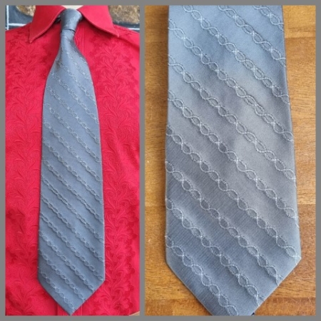 1970's Tie, Grey, Hand Made Silk, by 'Firsite'